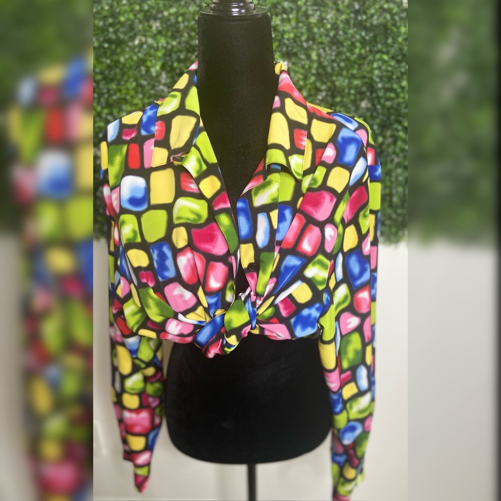 Funky Neon 80s/90s Retro & Vintage Blouse